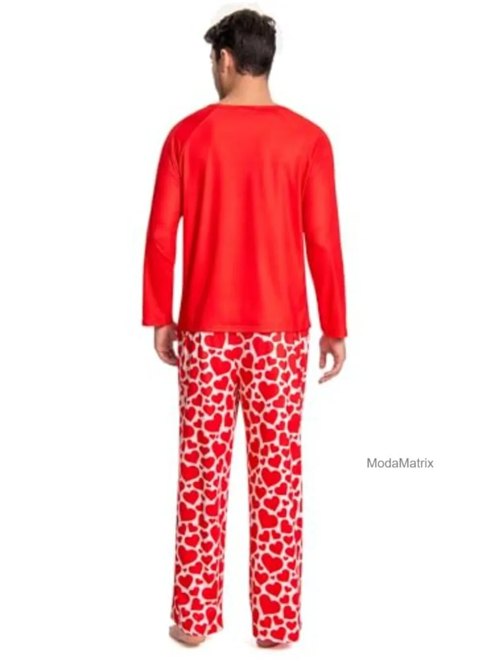 Matching Pajama Set for Couples Long Sleeve Sleepwear Pockets